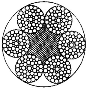 線接觸鋼絲繩6×55SWS+FC